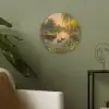 Eenden - Vijver - Bloemen Akoestische PET Vilt - Rond klein -sfeer2