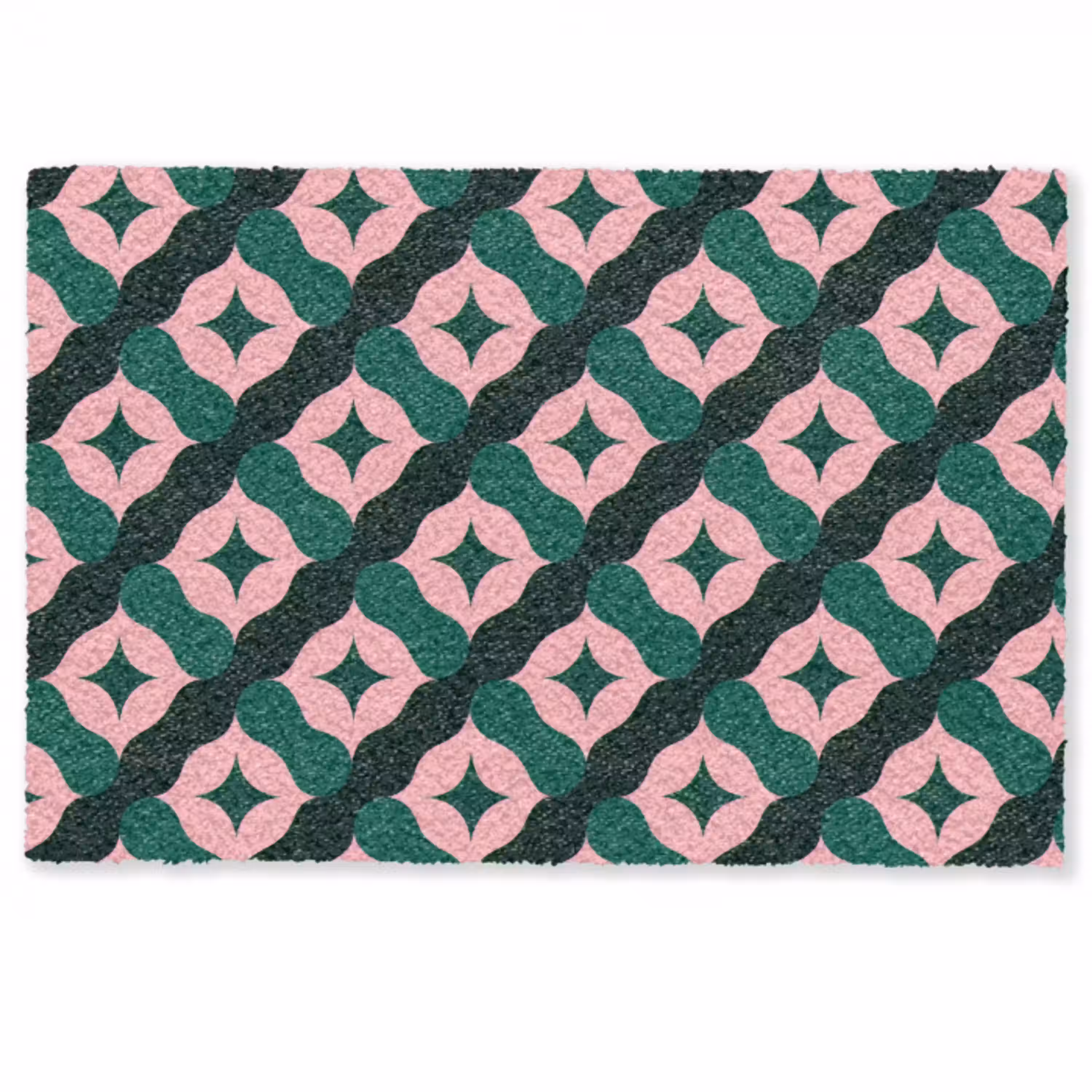 Groen - Roze - Retro - Sterren Deurmat klein 898 -zkaufland3d