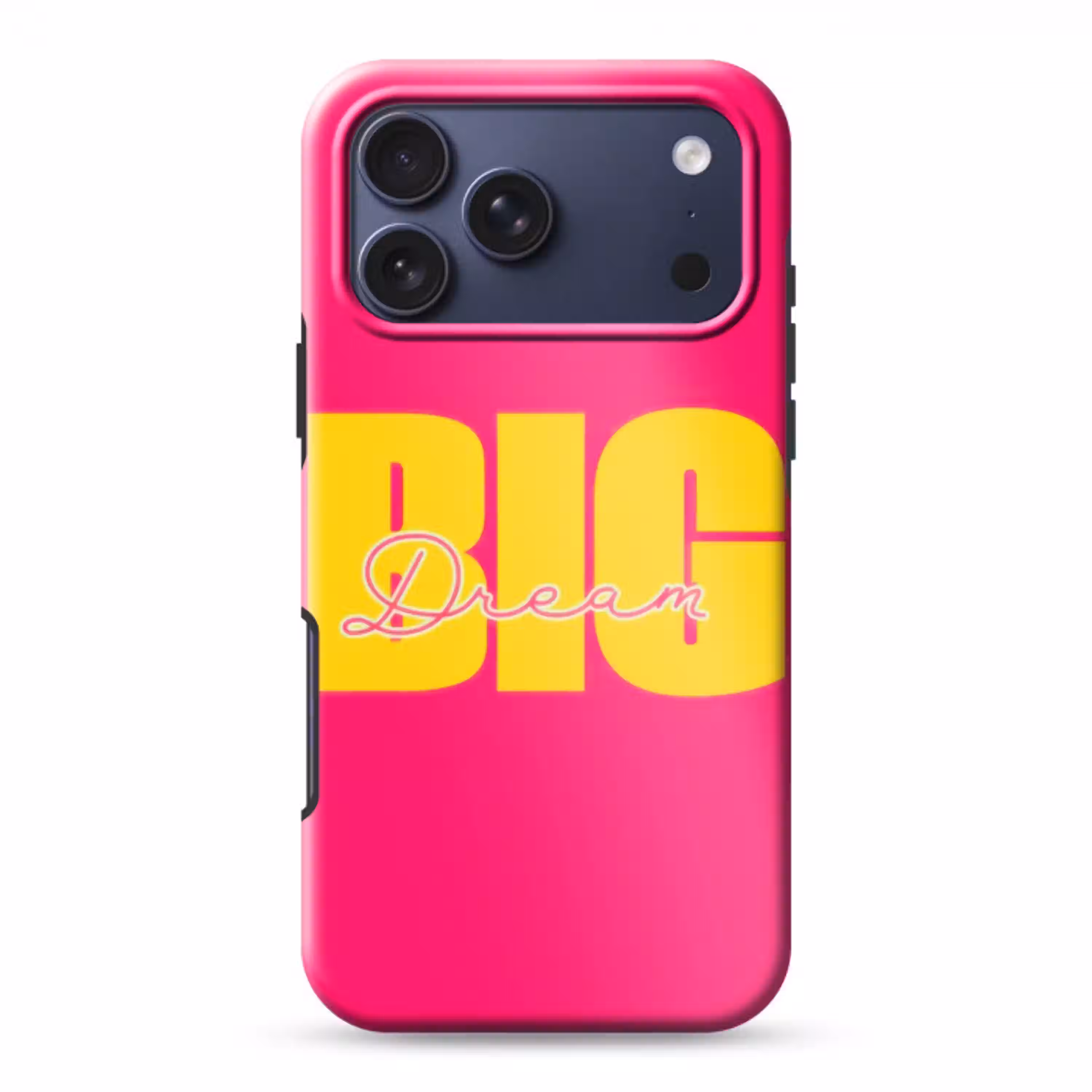 Dream big - Roze - Geel - Minimalistisch Toughcase MagSafe Apple iPhone 17 Pro Max klein -3d