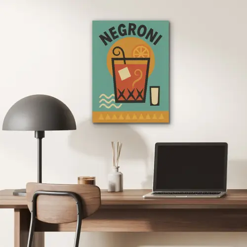 Cocktail - Negroni - Art - Sinaasappel PET vilt klein -sfeer5