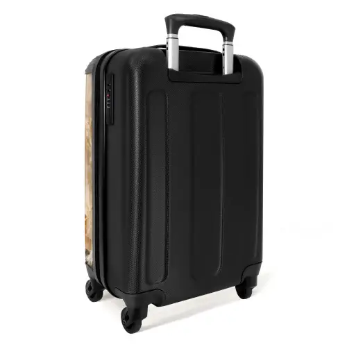 Marmer - Warme Aardetinten in Marmer NBS - Handbagage koffer - Kinderen Unisex middel -achterkant