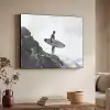 Surfer - Rots - Oceaan - Golven Textielframe zwart klein -sfeer3