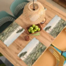 Landschap - Heuvels - Zandpad - Groen Placemat vinyl groot -zzsfeer5_Kitchenyeah-website