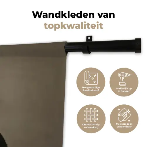 Kat - Kokskleding - Zwart - Wit Wandkleed katoen klein -sfeer2