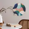 Abstract - Blauw - Roze Akoestische PET Vilt - Rond klein -sfeer3