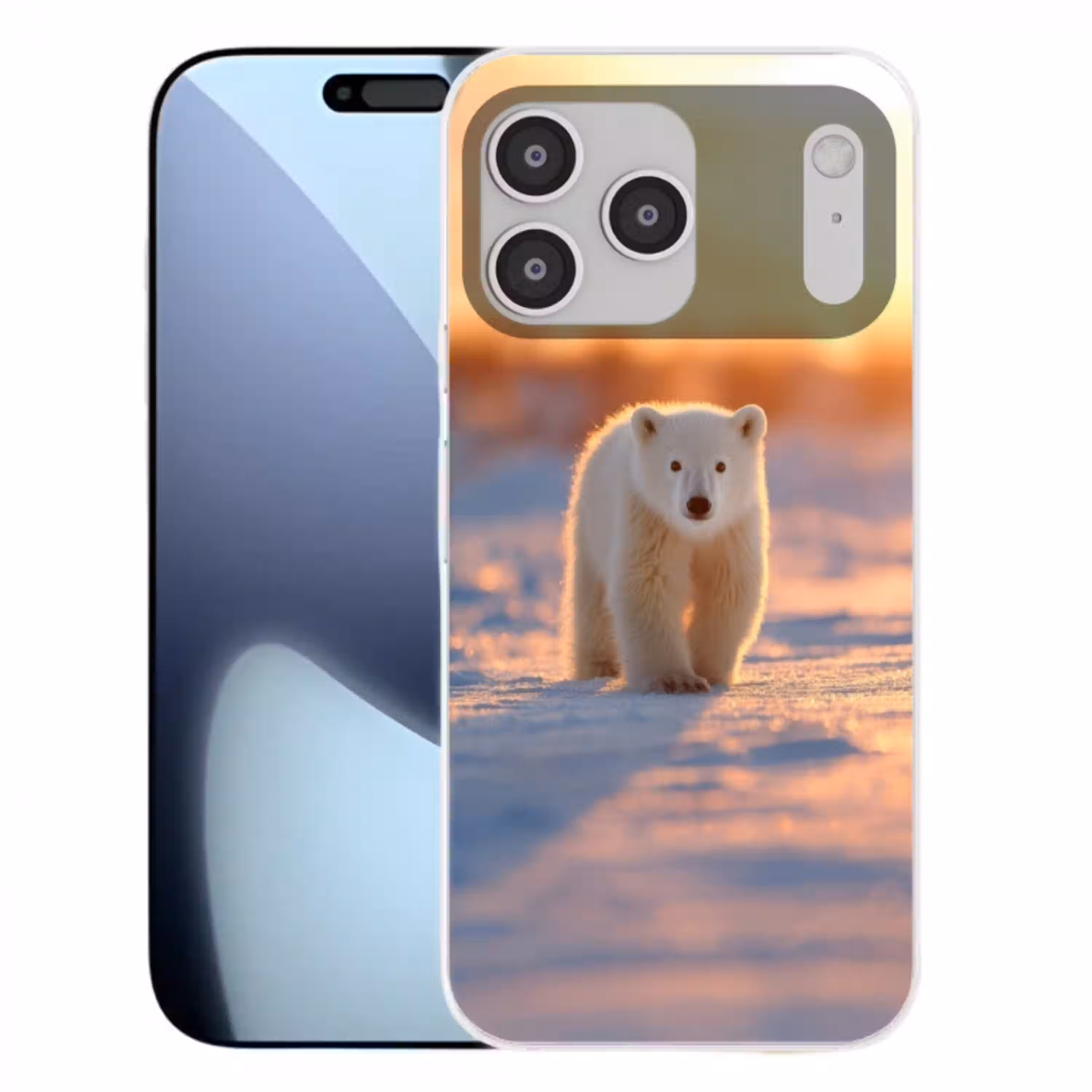 Ijsbeer - Sneeuw - Zonsopgang Telefoonhoesje iPhone 17 Pro Max klein -3d