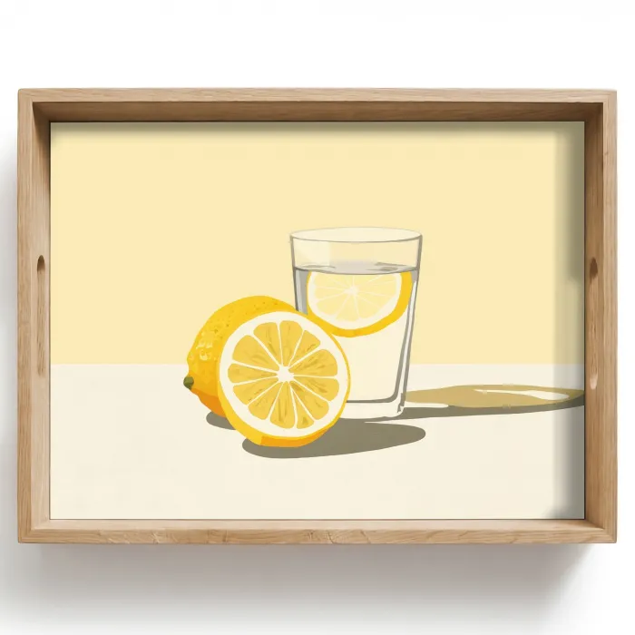 Glas - Citroenschijfjes - Geel Dienblad Rechthoek middel -z3d_shopping