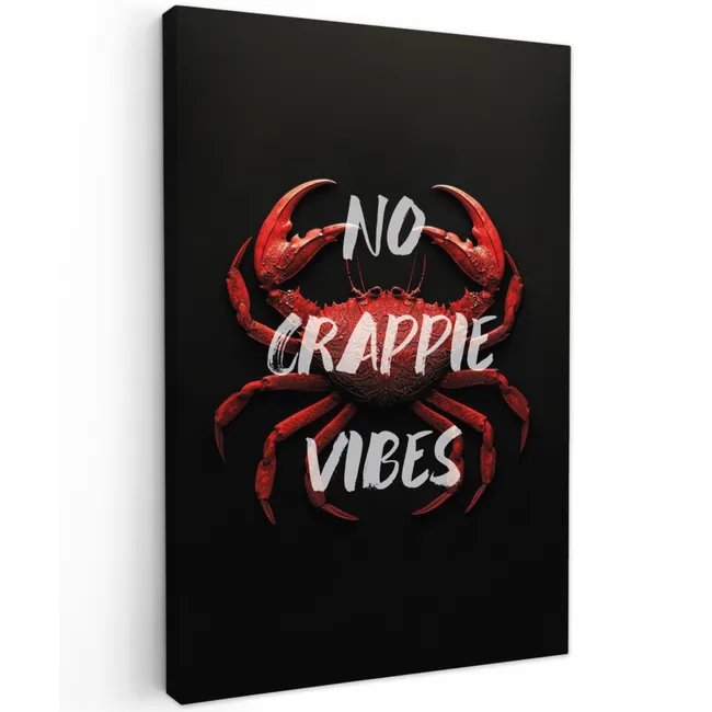 Krab - Rood - Tekst - Zwart Tuinposter op houten frame 2 cm dik klein -3d
