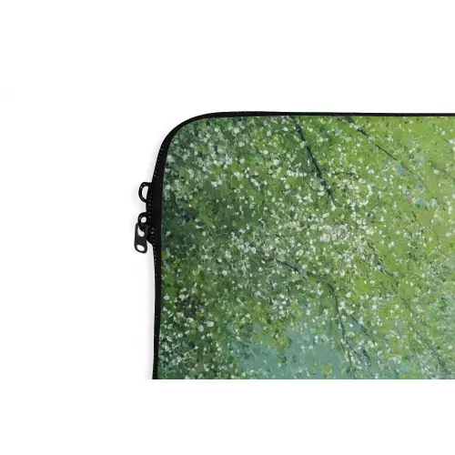 Bootje - Water - Bladeren - Bloesems laptophoes neopreen klein -detail