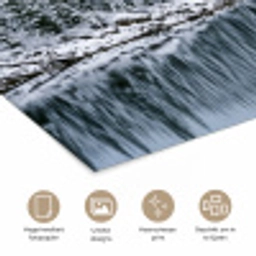 Bos - Reflectie - Meer - Winter - Serene poster papier klein -closeup_NL