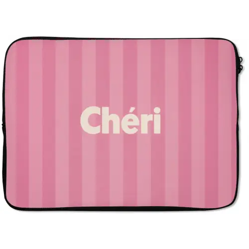 Gestreept - Roze - Chéri laptophoes neopreen klein -zkaufland3dotto