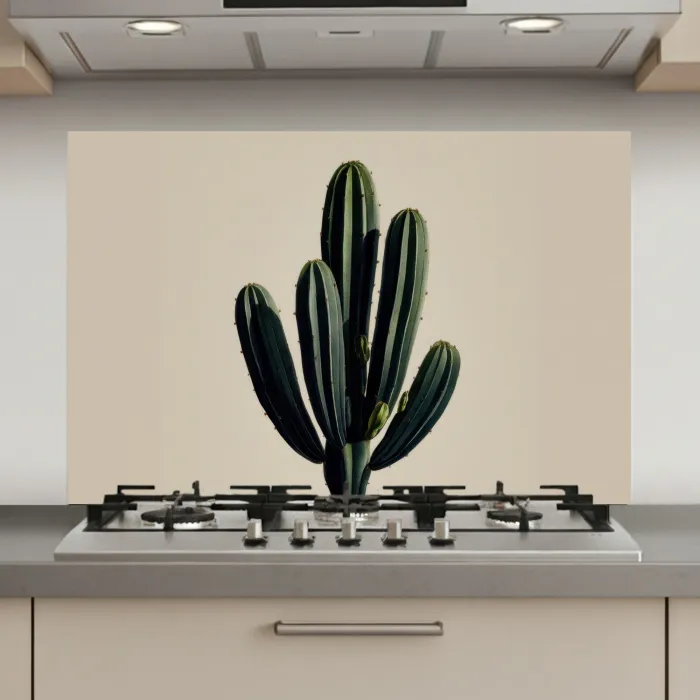 Cactus - Subtiel - Groen keuken achterwand spatscherm klein -3d_website