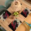 Zwarte draak - Rookwolken - Rood Placemat vinyl groot -zzsfeer5_Kitchenyeah-website