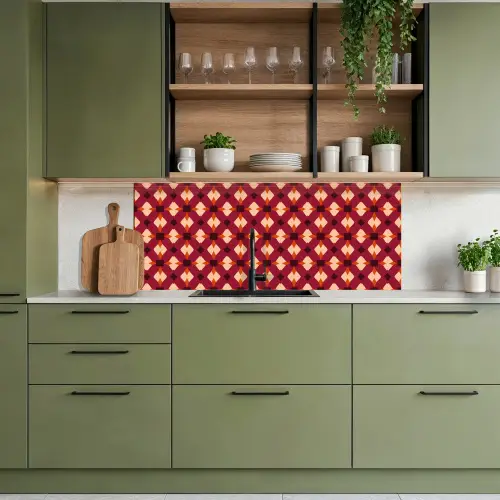 Retro - Patroon - Kleurrijk keuken achterwand 2 middel 871 -sfeer3