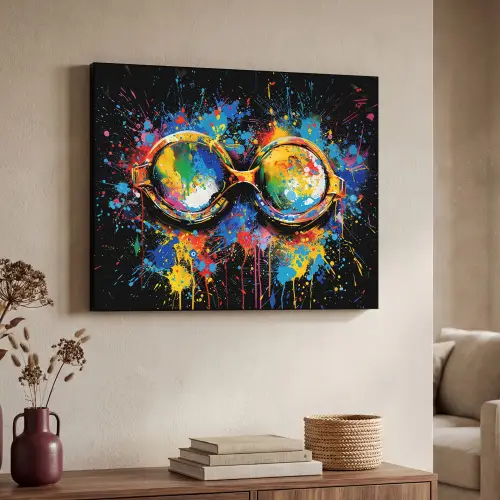 Graffiti - Sport - Zwemmen - Zwembril Textielframe - compleet frame klein -sfeer3