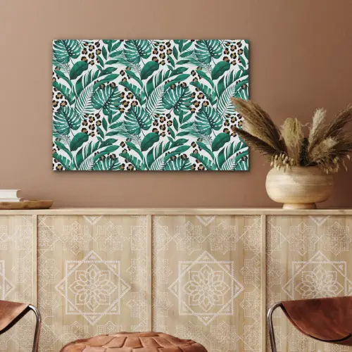 Palmblad - Panterprint - Tropical PET vilt middel -sfeer4