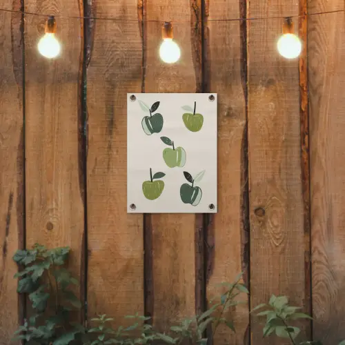 Appels - Groen - Illustratie - Bladeren tuinposter los doek klein -sfeer1