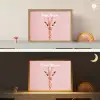 Giraffe - Illustratie - Roze Light Box met batterij (Wandlamp kind) middel -sfeer3_kind