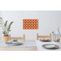 Geometrisch - Retro - Oranje Muursticker klein 286 -eettafel