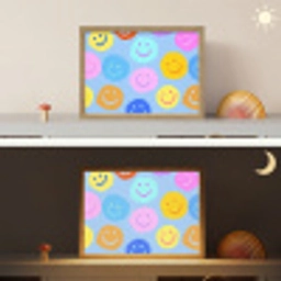 Smileys - Kleurrijk - Grappig Light Box met batterij (Wandlamp kind) middel -sfeer3_kind