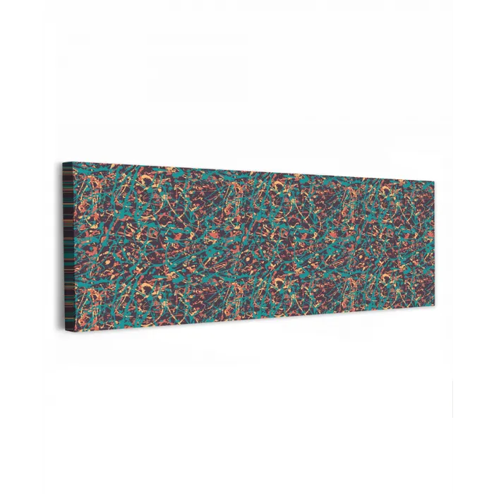 Spat - Abstract - Oranje - Groen canvas 2cm klein 828 -z3d