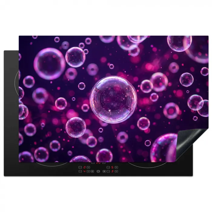 Paars - Bubbels - Schuim Inductie beschermer vinyl 3mm klein -3d