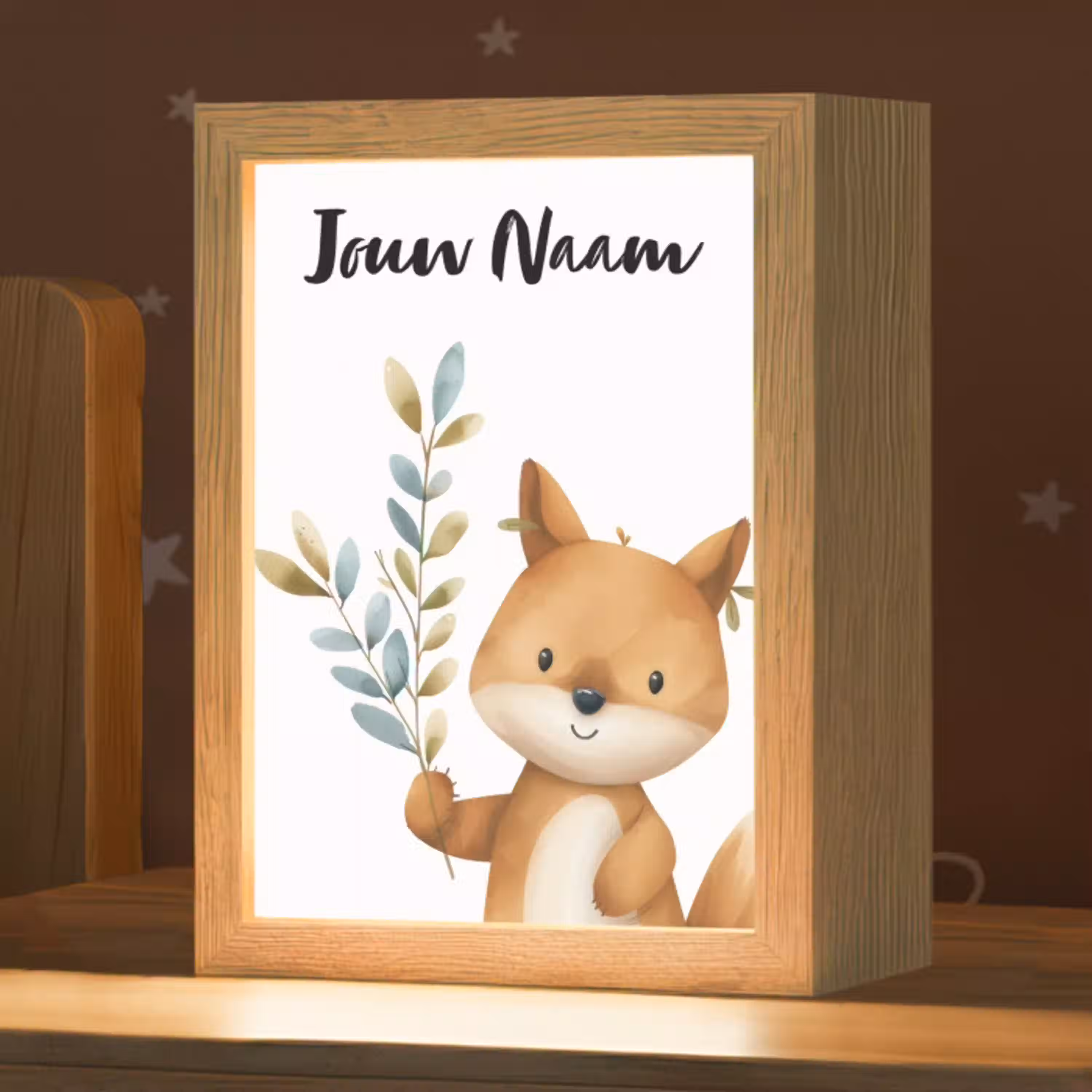 Vos - Dier - Bosdieren Light Box met kabel (Kinderlampje) klein -zzz_3d_website