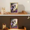 Puppy - Zon - Bloemen - Natuur - Bordercollie - Hond Light Box met kabel klein -sfeer3_kind
