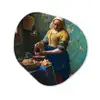 Melkmeisje - Amandelbloesem - Van Gogh - Vermeer - Schilderij - Oude meesters Wandcirkel Organisch Forex 3mm klein -3d