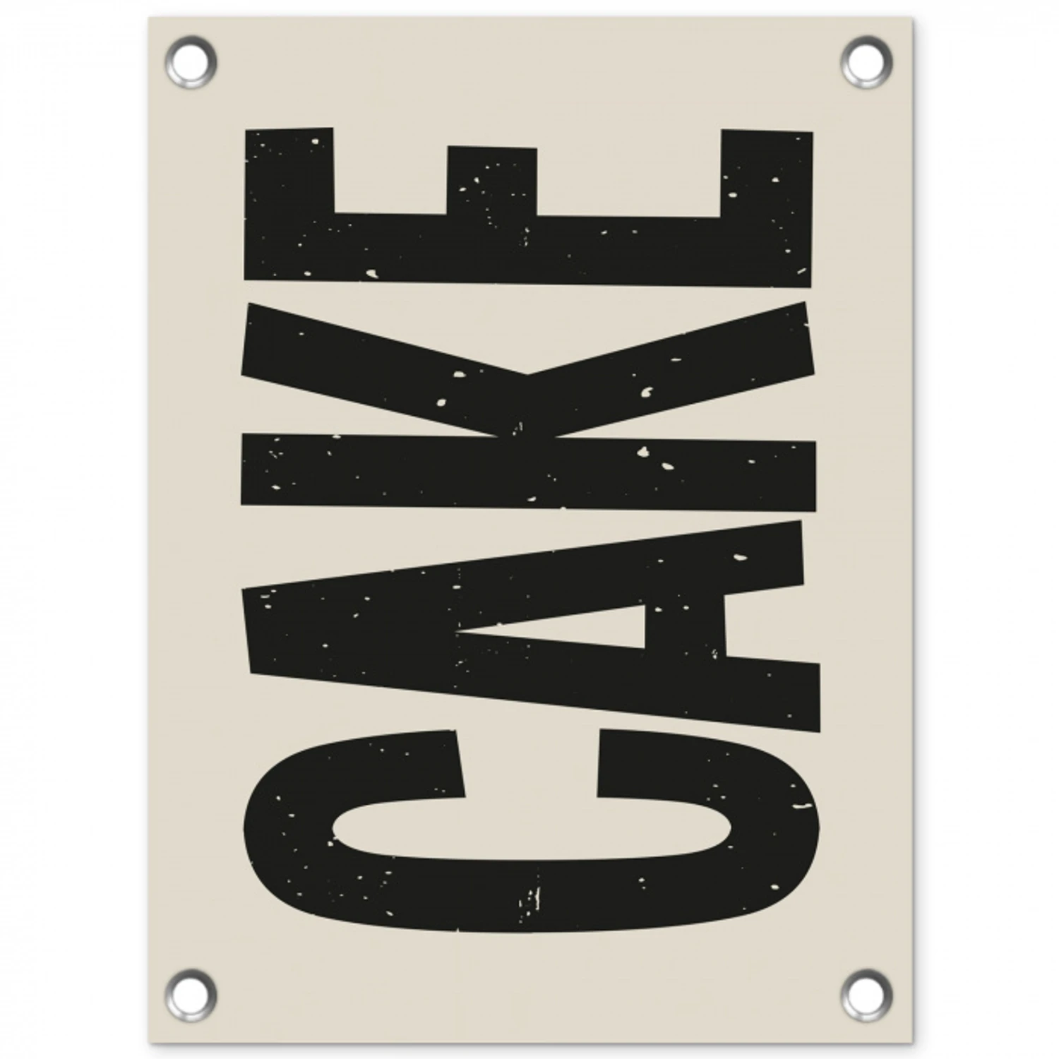 Beige - Japandi - Cake - Decoratie tuinposter los doek klein -3d