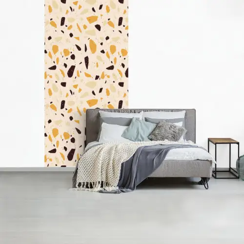 Terrazzo -  Patroon - Geel - fotobehang vinyl groot 64 -slaapkamer