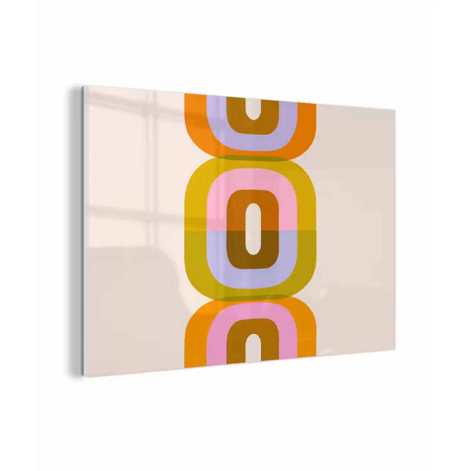 Glasbild - Stapeln - Formen - Orange