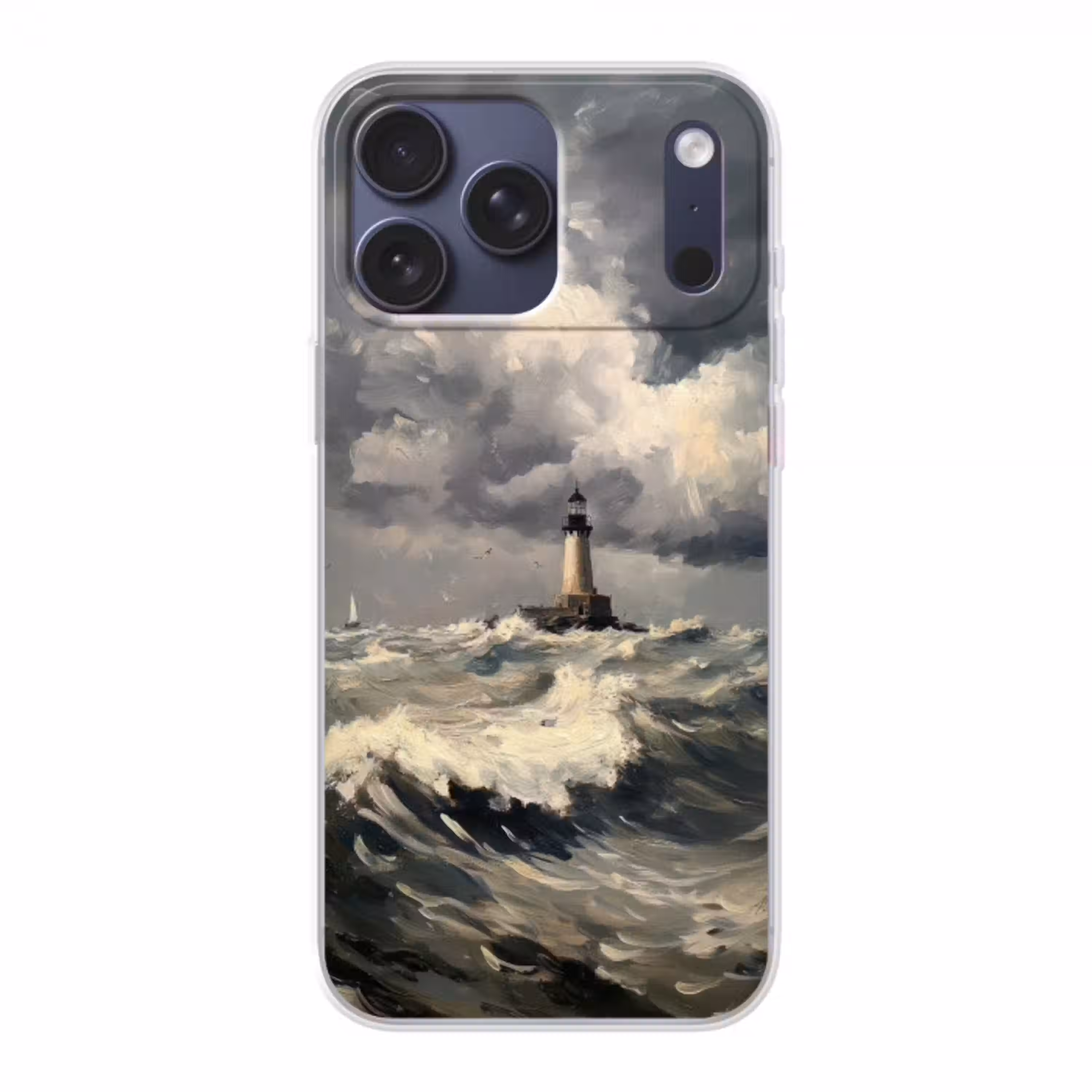 Vuurtoren - Golven - Storm Telefoonhoesje iPhone 17 Pro Max klein -3d