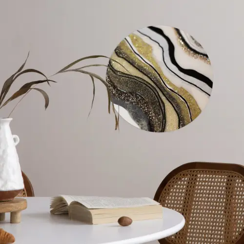 Edelsteen - Abstract - Marmer - Natuur Wandcirkel behangsticker klein -sfeer3