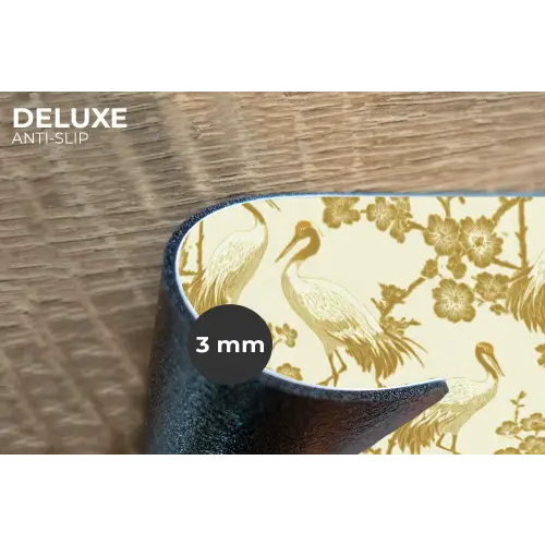 Kraanvogels - Kersenbloesem - Goud Placemat vinyl groot 368 -closeup