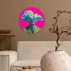 Man - Pak - Wolk - Roze Wandcirkel kunststof plaat 5mm dik klein -sfeer1