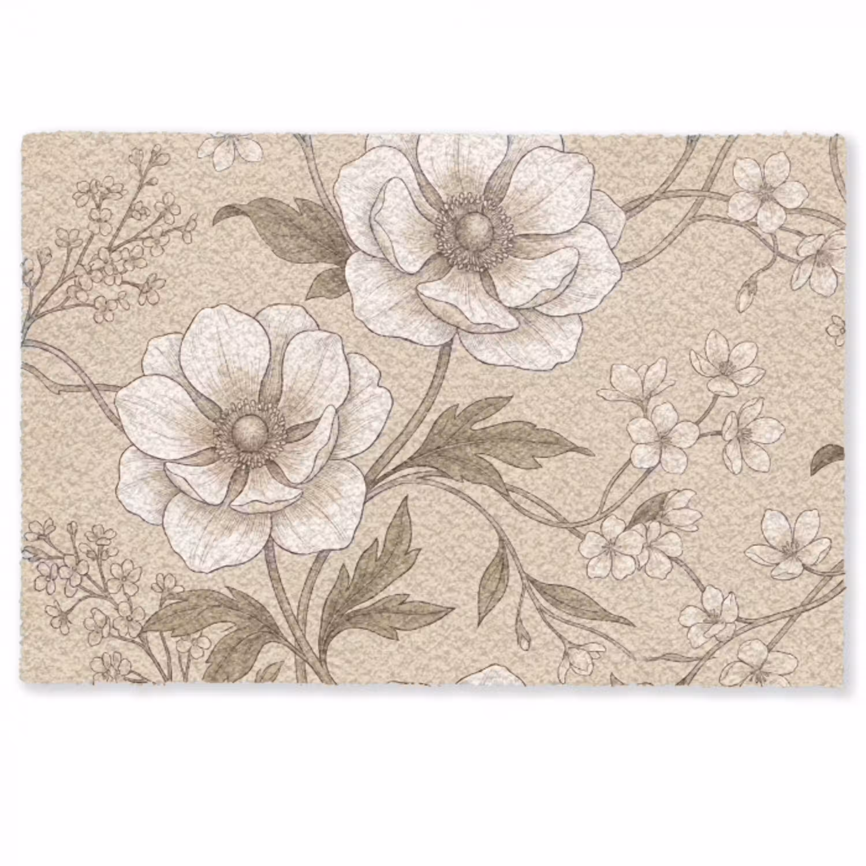 Bloemen - Patroon - Beige Deurmat klein -zkaufland3d