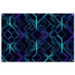 Gaming - Ruitvormen - Abstract - Neon - Paars tuinposter los doek groot -3d