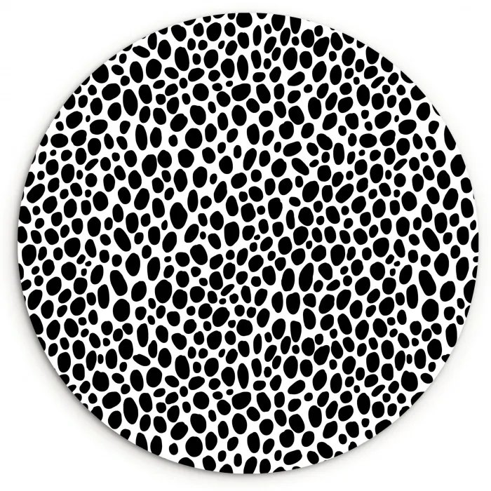 Vlekken - Zwart - Wit Wandcirkel plexiglas klein 852 -3d