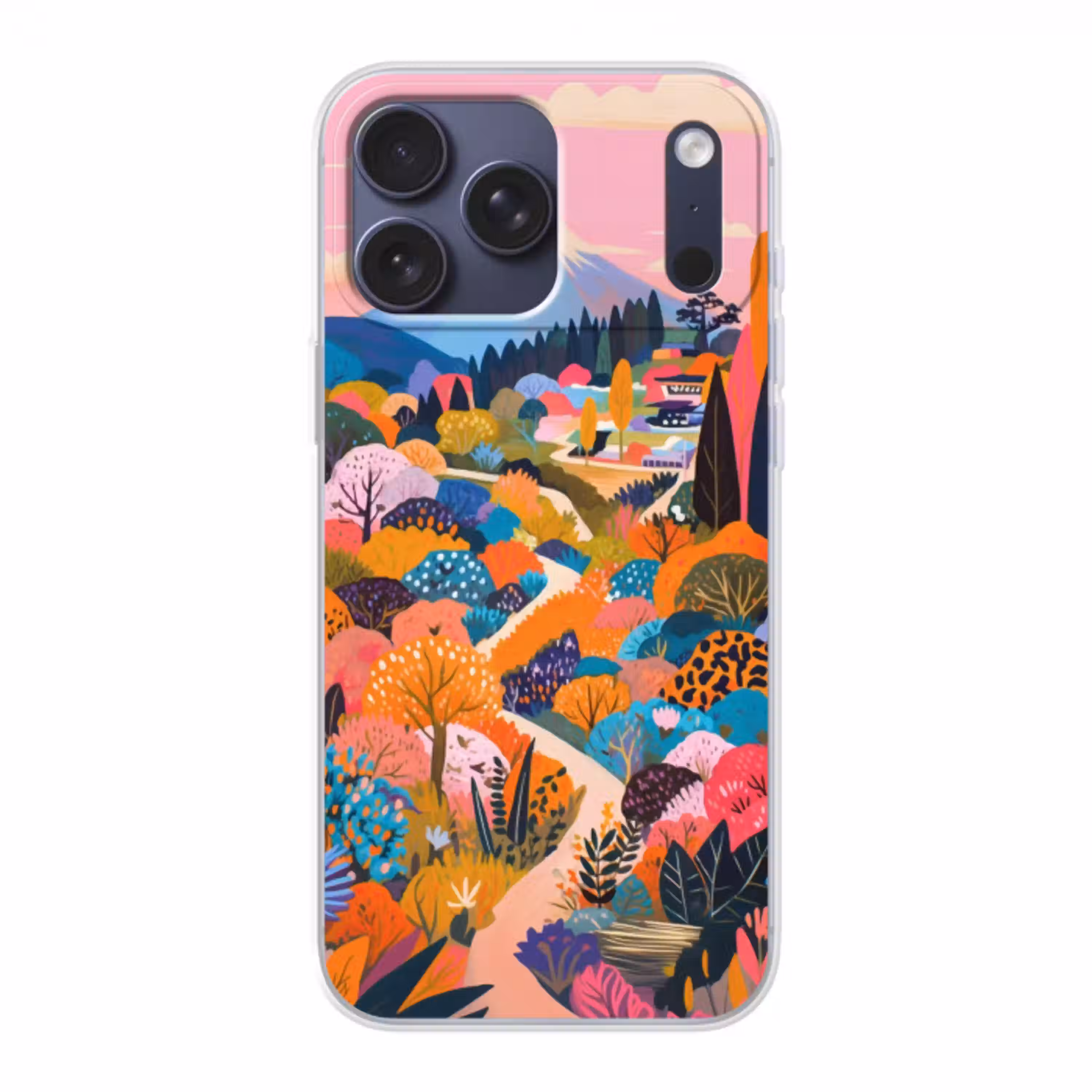 Witte bergtop - Modern - Kleurrijk Telefoonhoesje iPhone 17 Pro Max klein -3d