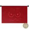 Big titties small heart - Rood - Hart Wandkleed katoen klein -t3d_DE