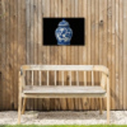 Pot - Delfts Blauw - Bloemen Tuinposter op houten frame 2 cm dik klein -sfeer4