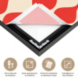 Golvend patroon - Retro - Rood - Beige Textielframe zwart klein 947 -USP_feed_closeupNL