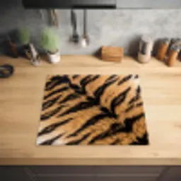 Realistisch - Tijgervacht - Zwart Inductie beschermer vinyl 3mm middel -sfeer5