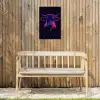 Stier - Neon - Zwart - Kleur Tuinposter op houten frame 2 cm dik klein -sfeer4