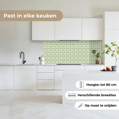 Patroon - Bloemenvorm - Groen keuken achterwand 2 middel 871 -sfeer4_NL