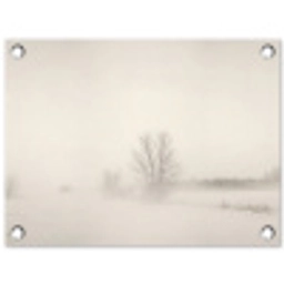Boom - Mist - Sneeuw - Winter - Minimalistisch tuinposter los doek klein -3d