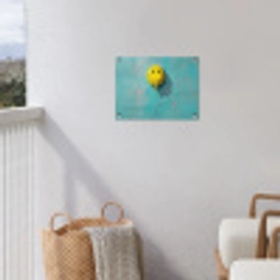 Ballon - Geel - Smiley tuinposter los doek klein -sfeer8