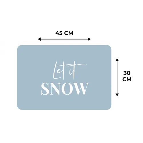 Sneeuw - Winter - Blauw - Let it snow Placemat vinyl groot -specs