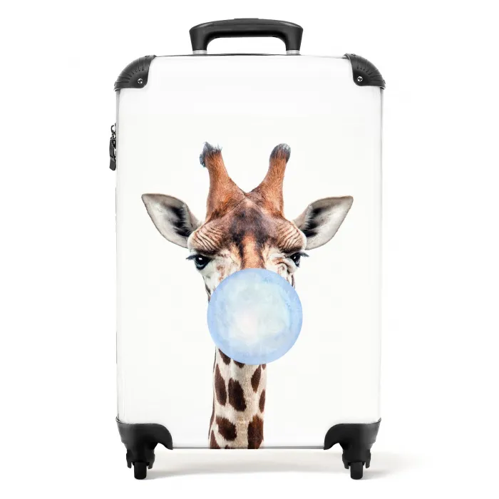 Kauwende Kobus blauw Koffer - NBS - Handbagage middel -productfoto_recht